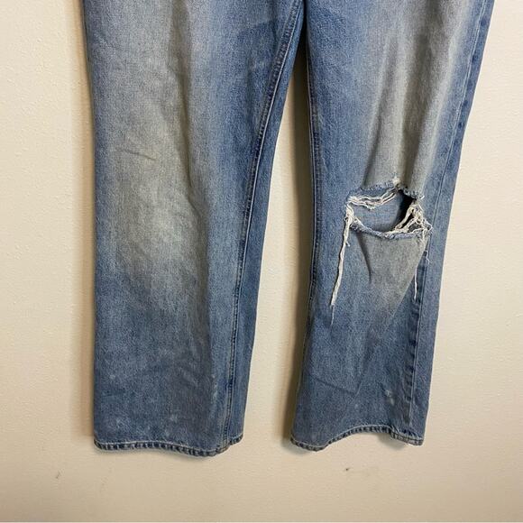 Hudson Women's Distressed Sloane Extreme Baggy Jeans Blue Size 30 - Picture 5 of 9